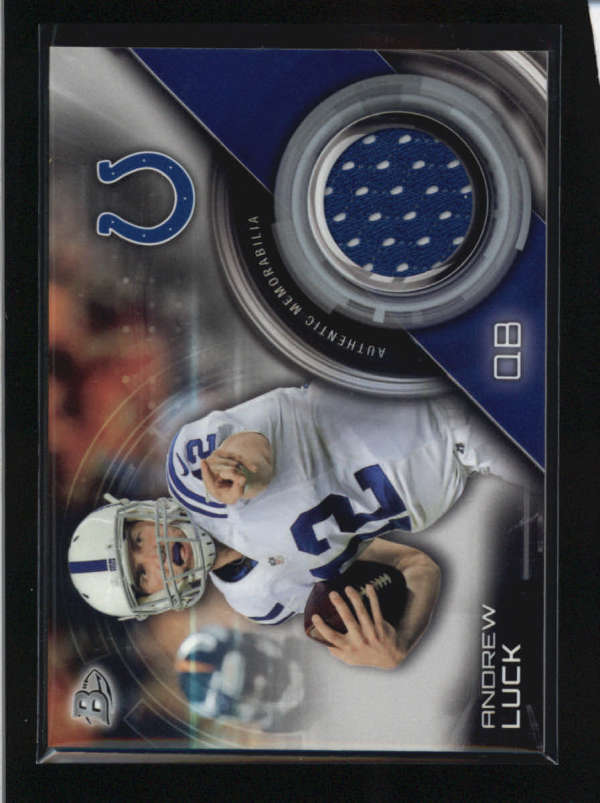 ANDREW LUCK 2015 BOWMAN GAME USED WORN JERSEY AG9636