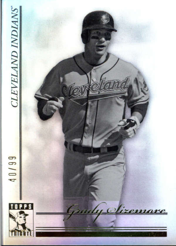 2010 Tribute Black and White #63 Grady Sizemore SER #/99 Cleveland Indians  BX T1L