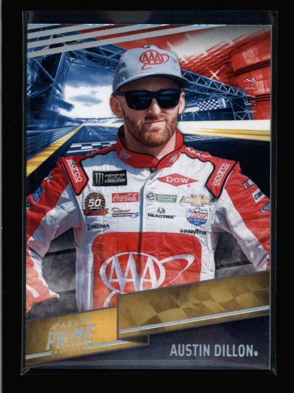 AUSTIN DILLON 2019 PANINI PRIME RACING #3 RARE BASE CARD SP #21/50 AY6180