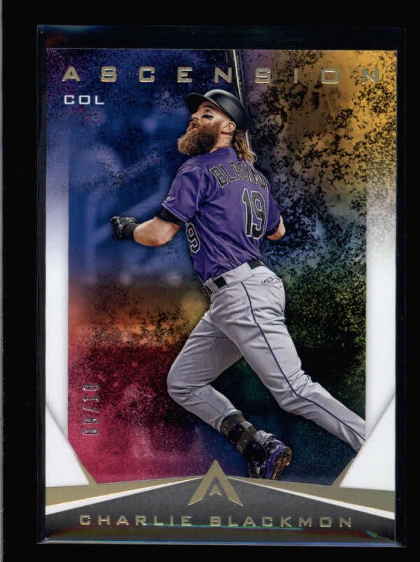 CHARLIE BLACKMON 2019 PANINI ASCENSION #13 GOLD PARALLEL #09/10 (RARE) AZ3046