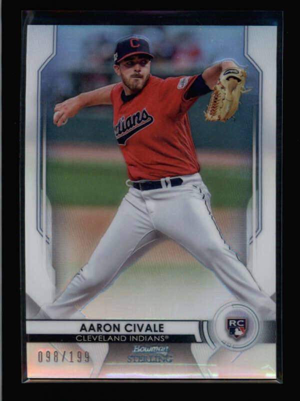 AARON CIVALE 2020 BOWMAN STERLING #BSR-74 ROOKIE REFRACTOR #098/199 AZ4415