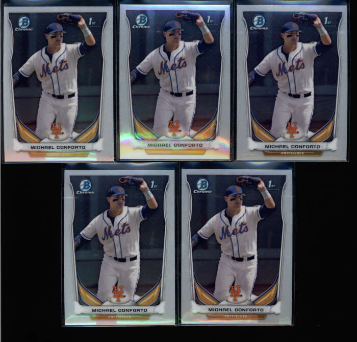 LOT OF (5) MICHAEL CONFORTO 2014 BOWMAN CHROME #CDP7 METS ROOKIE RC FC6219