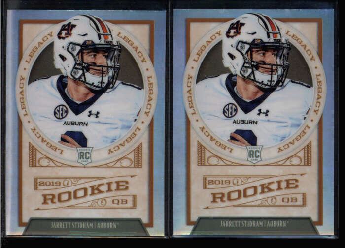 LOT (2) JARRETT STIDHAM 2019 PANINI LEGACY #172 ROOKIE HOLO SILVER PRIZM FC7881