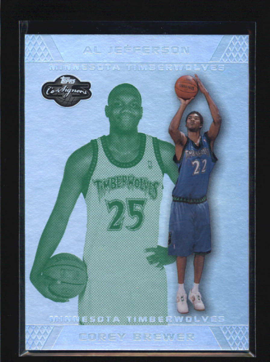 COREY BREWER (AL JEFFERSON ) 2007/08 TOPPS CO-SIGNERS RC #12/1915) AG1508