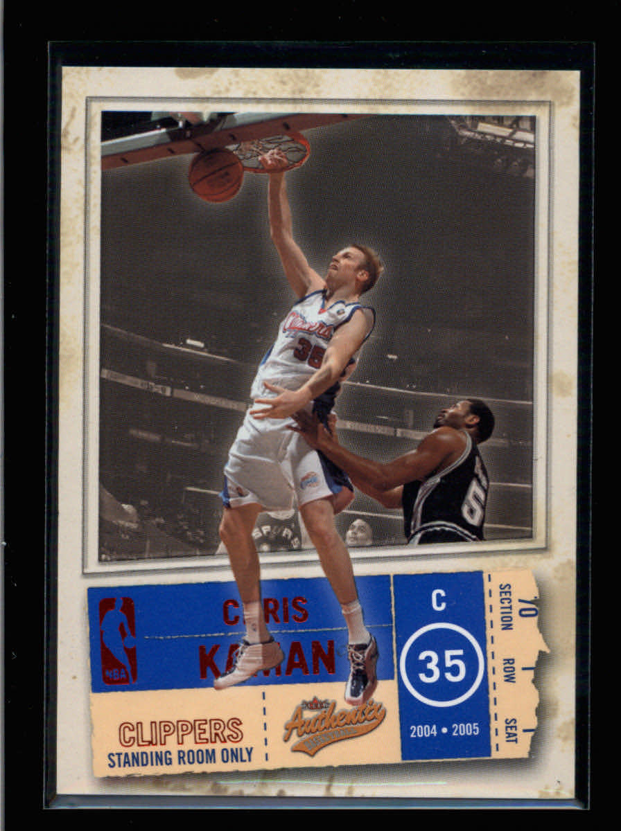 CHRIS KAMAN 2004/05 04/05 AUTHENTIX STANDING ROOM ONLY #02/10 AG8880