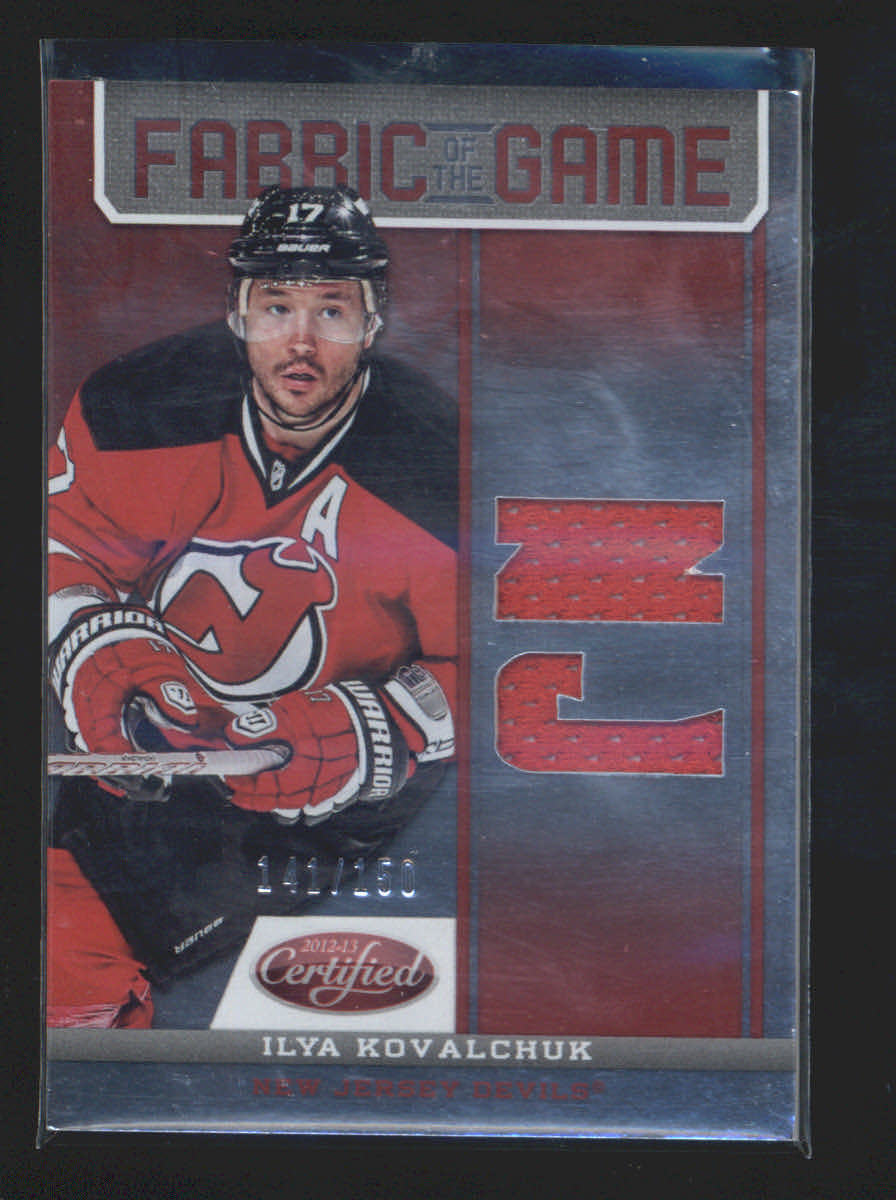 ILYA KOVALCHUK 2012/13 CERTIFIED RED FABRIC OF THE GAME QUAD JERSEY #/150 AD2769